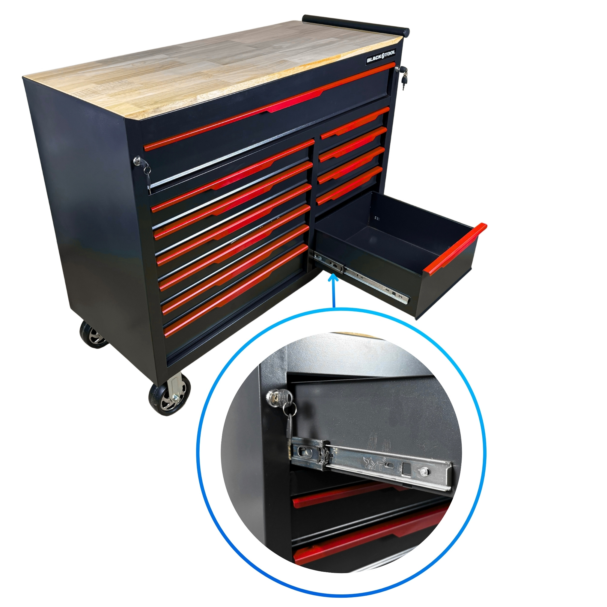 BL-5001 - Dielenský vozík s CRV náradím 250 ks 12 zásuviek (16)